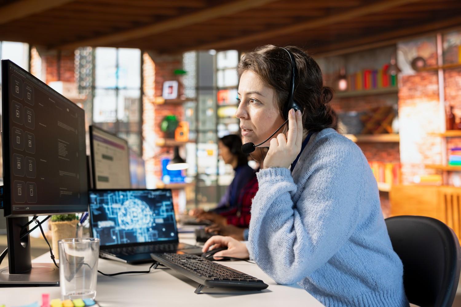 Customer support agent using AI software
