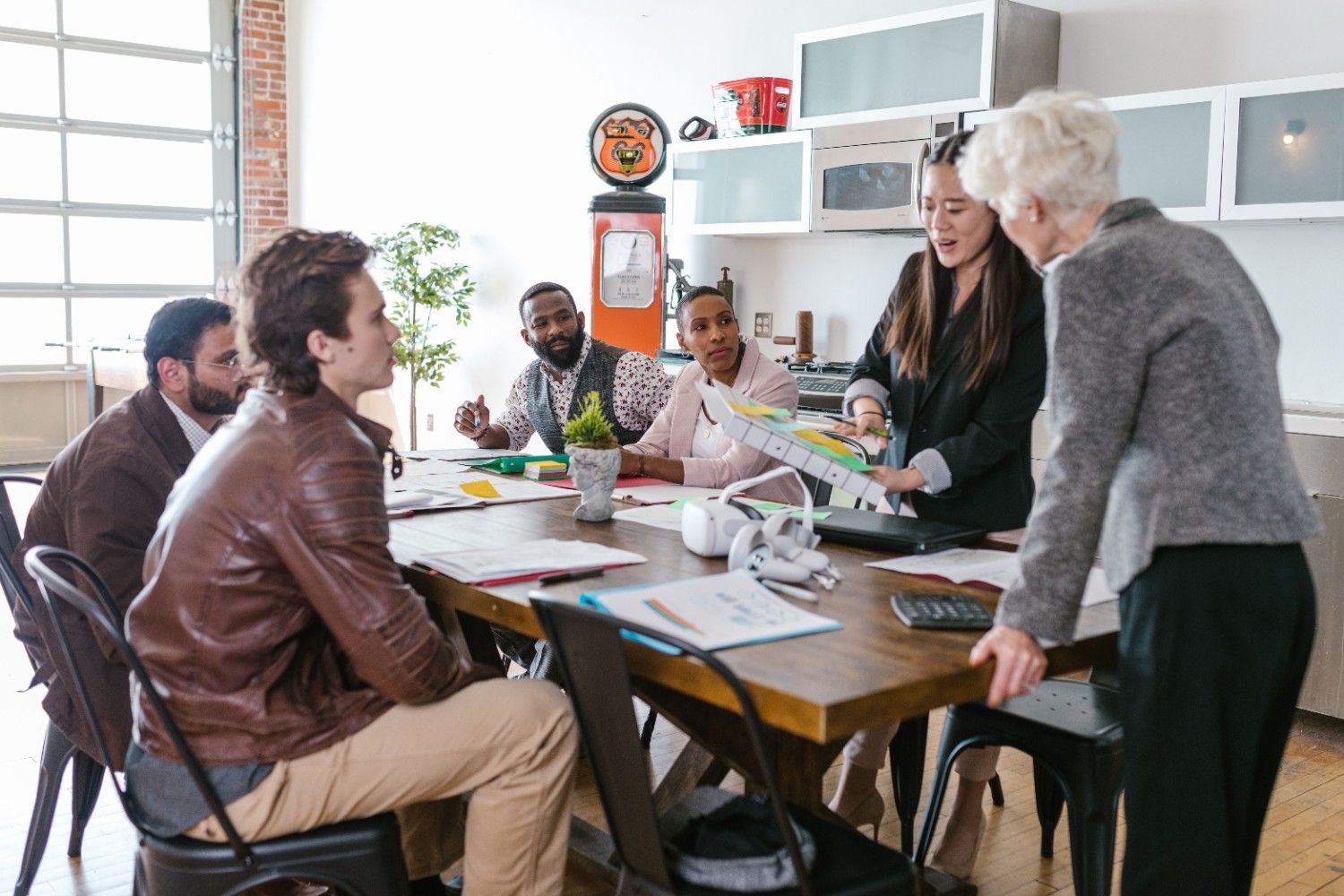 Diverse corporate team strategy meeting