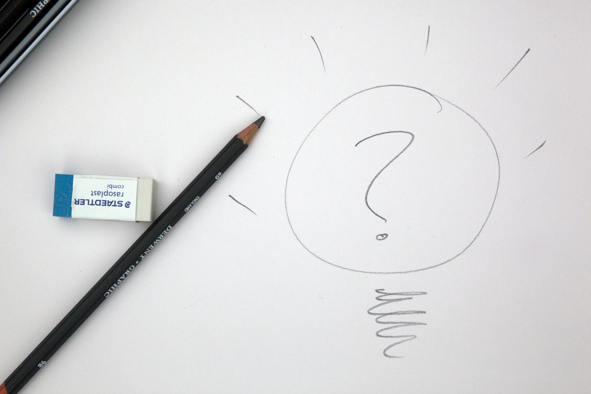 Question mark and bulb