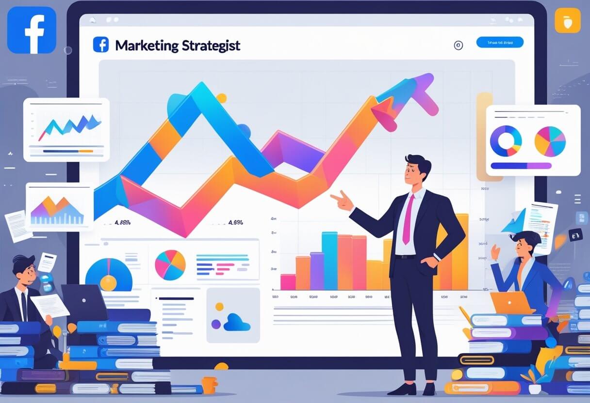Marketing expert calmly presenting clear digital marketing data