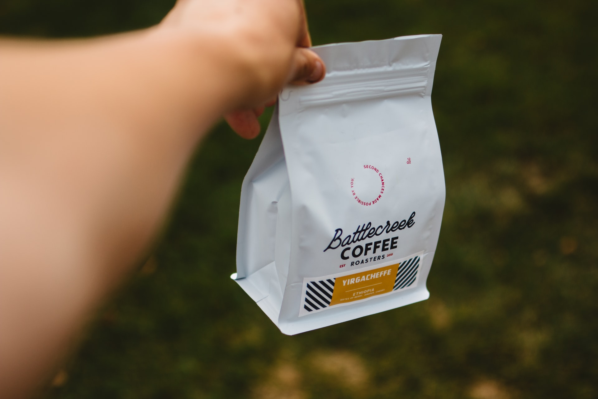battlecreek coffee branding on a pack of coffee roast