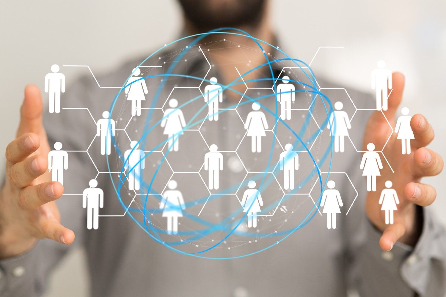 Digital illustration global business networking concept