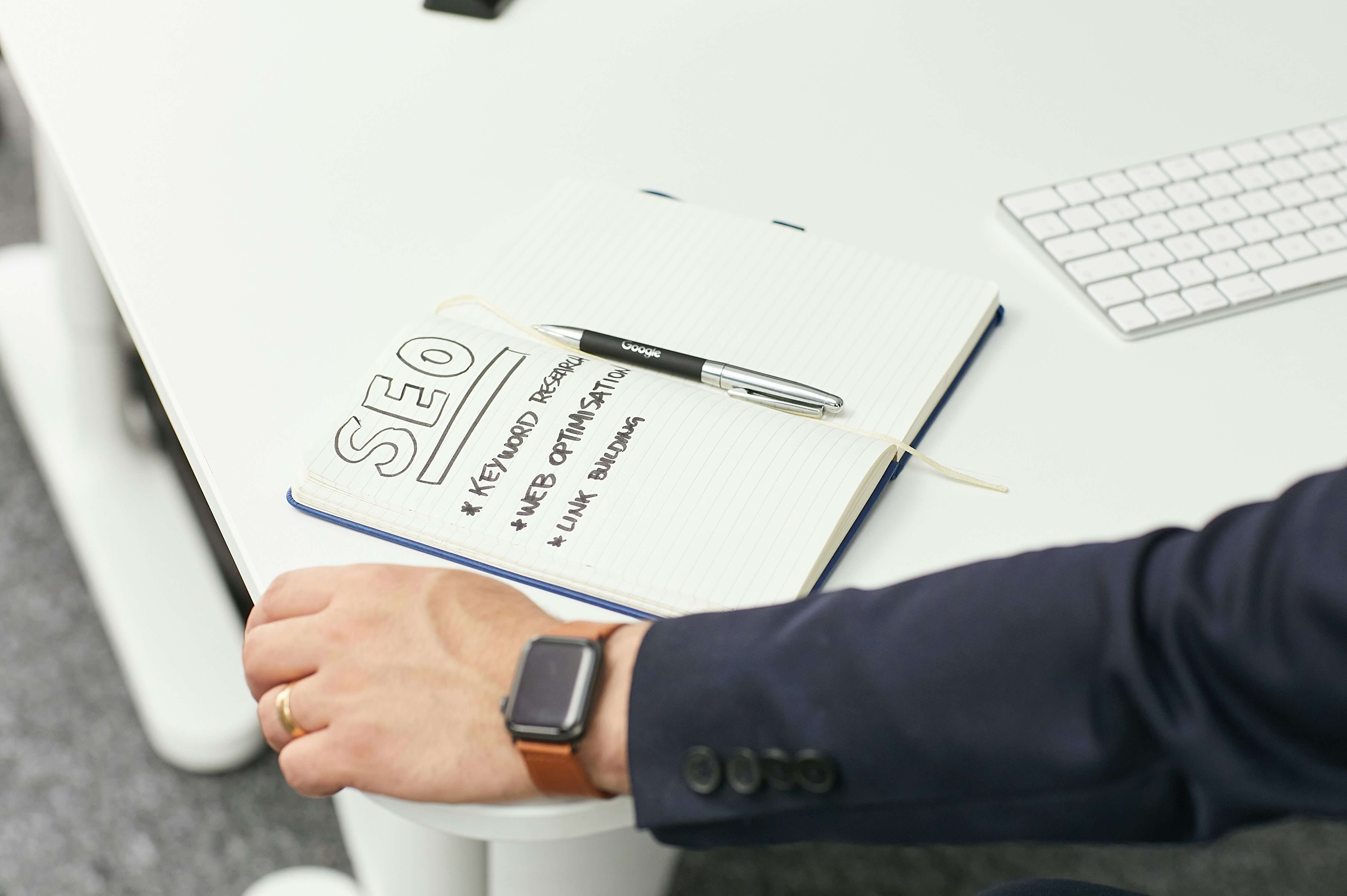 White notebook desk
