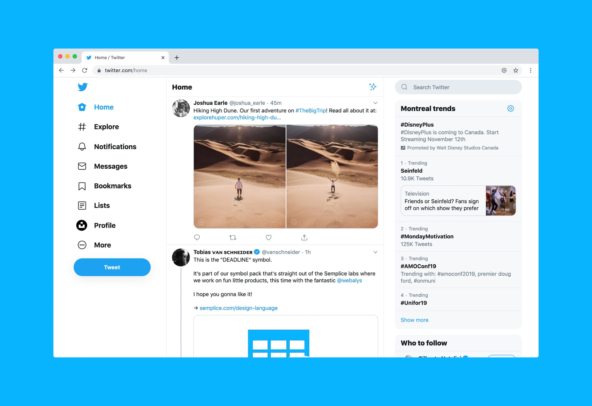 Twitter Website Design